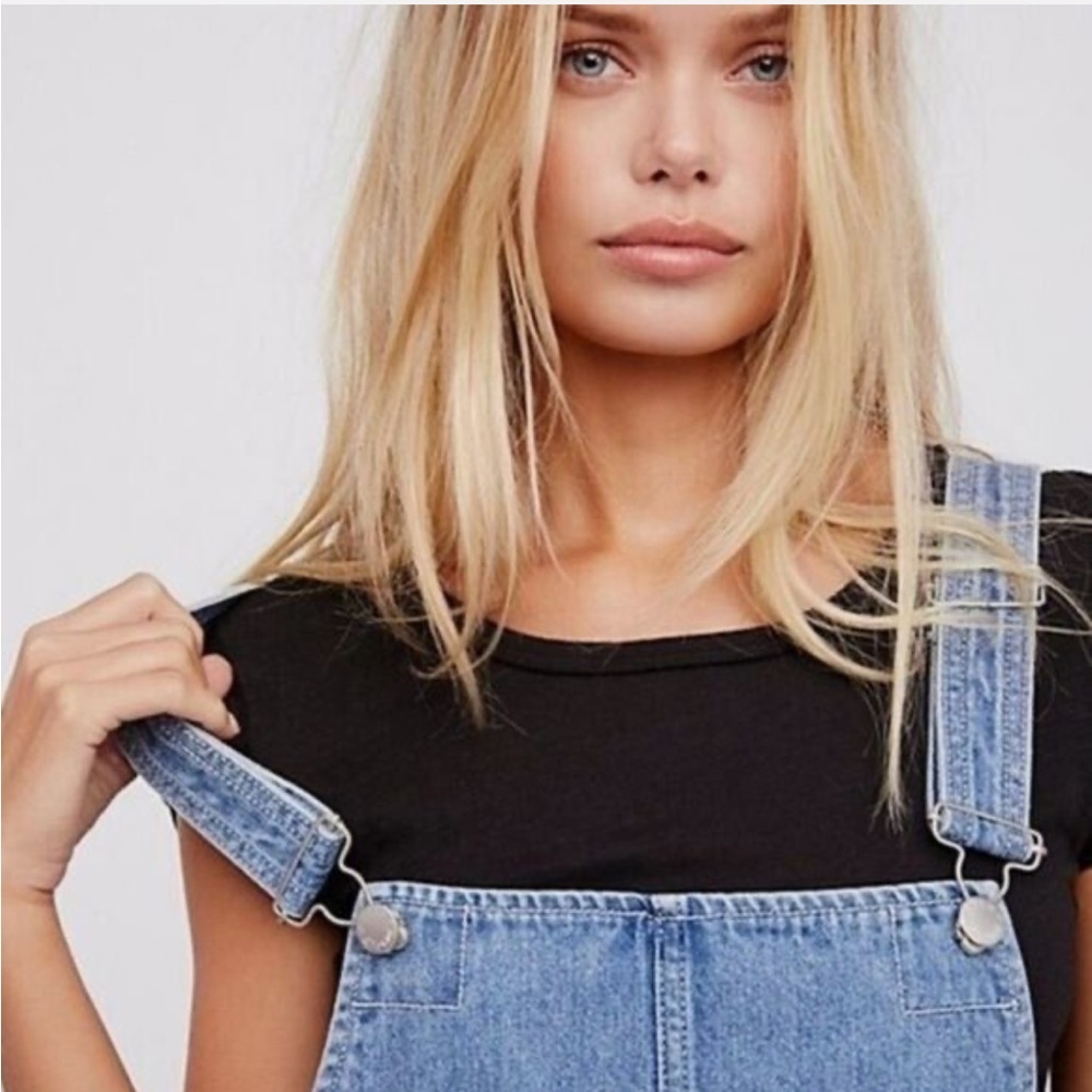 Free People Torn Up Denim Jumper - Picture 2 of 12